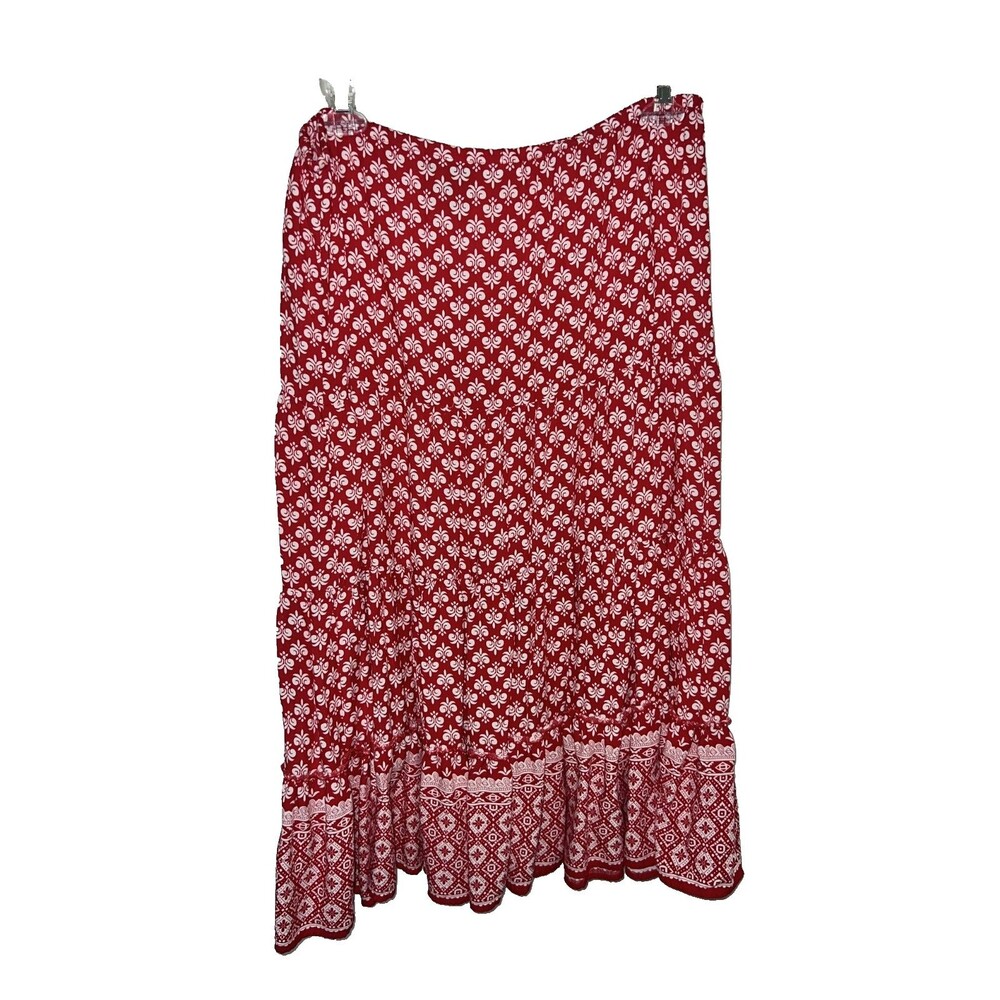 White Stag Skirt Women's M(8-10) Red/White Draw string Waist Cottagecore Boho - Picture 4 of 15